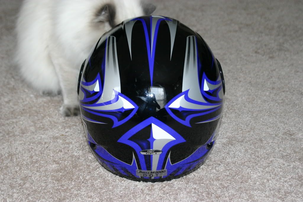 Thread: FS: AVG GP1 Graphic Motorcycle Helmet Blue/Black/Slvr