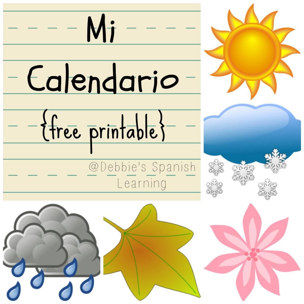printables with Calendario Mi and Dates, {Teaching Free  teaching weather a   Seasons, Weather