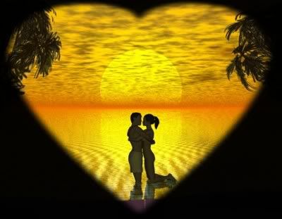 YELLOW SUNSET HEART LOVERS Pictures, Images and Photos