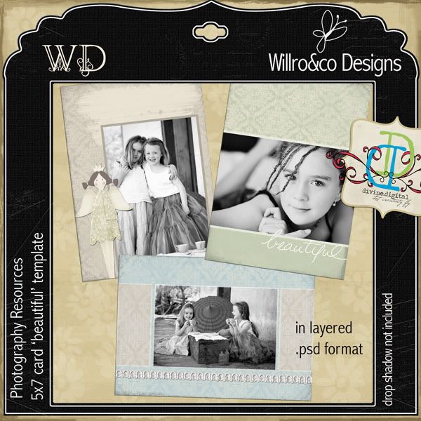 5x7 card template beautiful