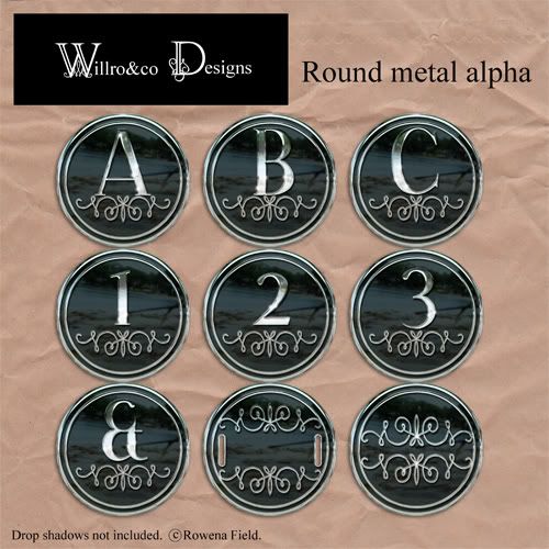 round decorative alpha metal