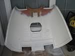 Interior of Cessna 177B Cardinal lower engine cowling being repainted