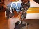 Installing the carburator on a Lycoming O-360