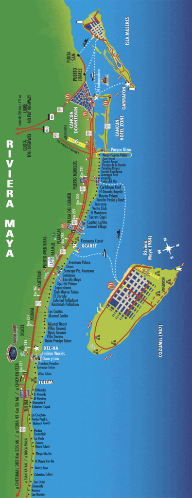 Riviera Maya Map, Highlighing Moon Palace gif by thepreciouspearl ...