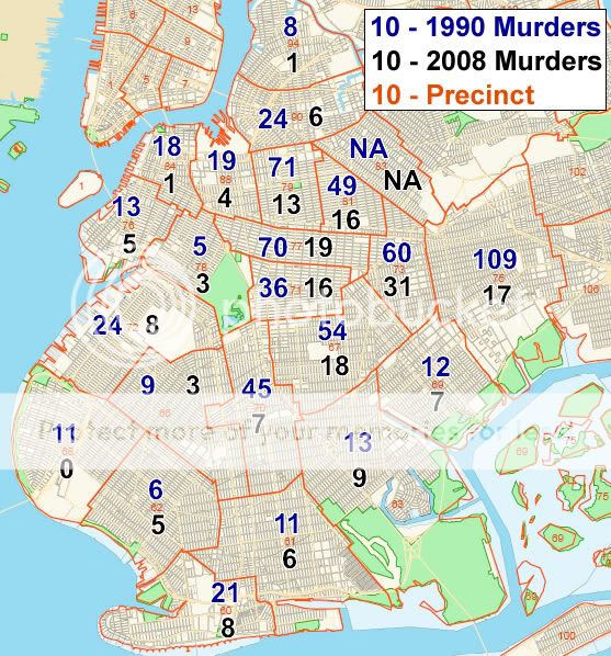 New York City - Homicides By Precinct - Comparison between 1990 and ...