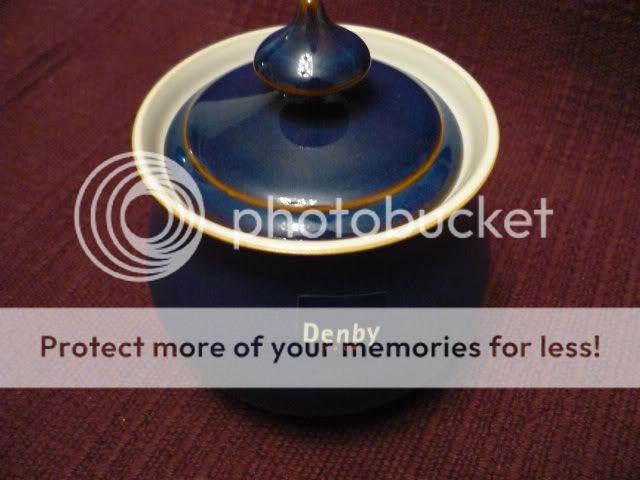 DENBY Imperial Blue sugar bowl with lid NWT MINT  