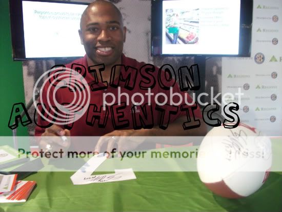 Shaun Alexander SIGNED Alabama Crimson Tide logo Football auto COA 